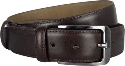 Riem Heren - Donkerbruin - 3.5 cm Breed - Riem Dames - Bruin Leer - Totale Riem Lengte 110 cm (Taillemaat tot 90 cm)