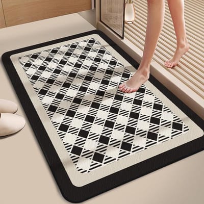 Tapis de sol de salle de bain simple et moderne, tapis d'entrée en boue de diatomée douce, tapis de pied de toilette absorbant et antidérapant, tapis de seuil de toilette 40 * 60CM