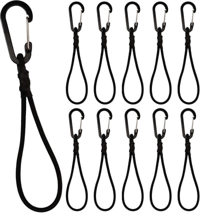 10 stuks elastische spanbanden met karabijnhaak, 15 cm, elastische spanband, elastisch touw, rubberen spanhaak, elastische spanbanden met haken voor camping, dekzeilen, tent (15 cm x 5 mm)
