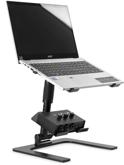 Laptop standaard verstelbaar - Vonyx DJLC2 laptop verhoger - 360° Roteerbaar - Opvouwbaar - Zwart