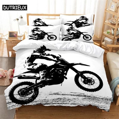 3D Motor Beddengoed Set Queen Beddengoed Dekbedovertrek Set Beddengoed Set Bedhoes Katoen Queen Slaapkamer Bedhoes Set Bedset Beddengoed AU Single(140x210cm)&set
