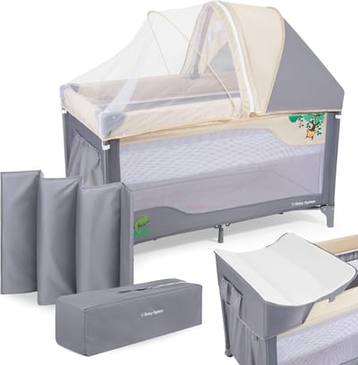 Baby reiswieg - Kinderbox opvouwbaar - Slapen en spelen - Twee niveaus - 128 x 68 x 75 cm
