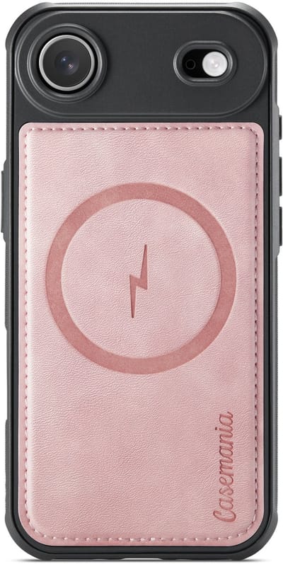 Casemania Hoesje Geschikt voor Apple iPhone Air - Pale Pink - Magnetische Telefoonhoesje Compatibel met MagSafe - Kunstleer Back Cover met Anti-Slip Grip Randen