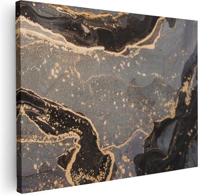 Artaza Canvas Schilderij Abstracte Kunst Marmer - 40x30 cm - Klein - Muurdecoratie Woonkamer - Wanddecoratie Abstract - Kamer Accessoires