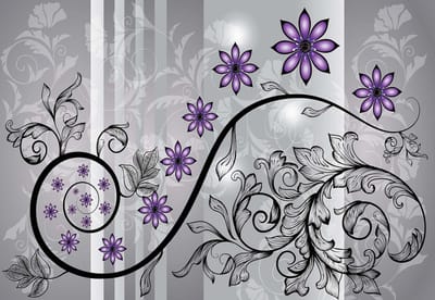 Fotobehang Flowers Floral Pattern | XL - 208cm x 146cm | 130g/m2 Vlies