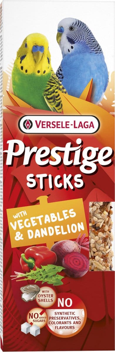 Versele-Laga Prestige Sticks Kleine Parkieten - Vogelsnack - Groente Paardenbloem 60 g 2 stuks
