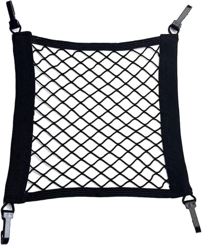 Famanu – Elastisch opbergnet voor motorfiets en scooter – 30 x 28 cm – Met 4 haken – Veelzijdig transportnet