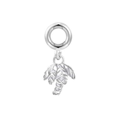 Quiges - 925 - Zilveren - Bedels -Sterling zilver - Beads - Palmboom Kraal Charm - Geschikt – voor - alle bekende merken - Armband Z598
