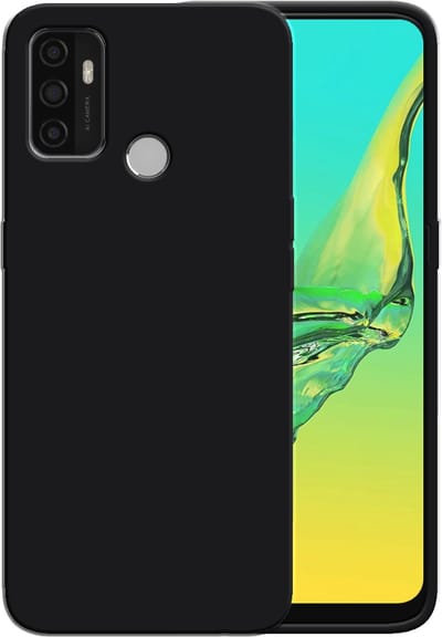 Smartphonica Siliconen hoesje voor OPPO A53 2020 case met zachte binnenkant - Zwart geschikt voor Oppo A53 2020