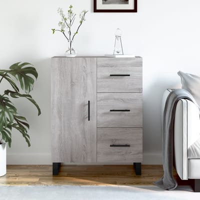 vidaXL - Dressoir - 69,5x34x90 - cm - bewerkt - hout - grijs - sonoma - eikenkleurig
