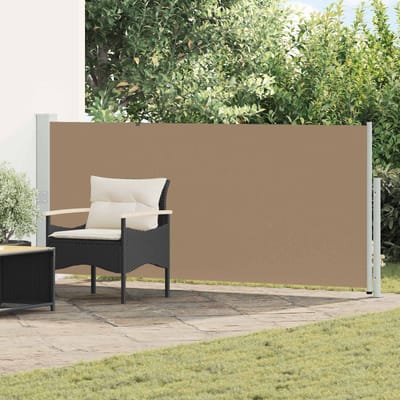 vidaXL - Uittrekbaar - Zijscherm - Rechthoekig - 120 - x - 300 - cm - Polyester - Taupe