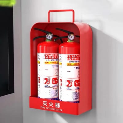Brandblusser Kast - Veiligheid Display - Bescherming Tonen - Robuust Ijzer Laswerk - 30x15x51 cm - Rood Wit