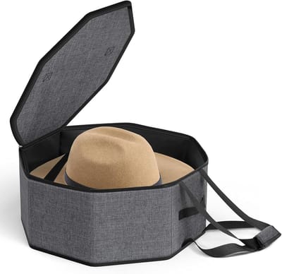 JHUBERS- Hoedentas Opvouwbaar - Grote Capaciteit - Stofdicht - Polyester - Handvatten - Lichtgewicht - 43 x 43 x 18 cm - Hoedenzak