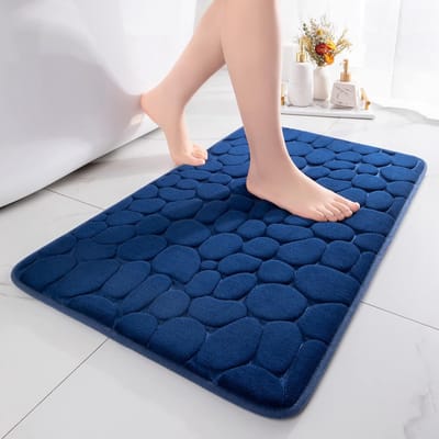 Badmat, traagschuim, absorberend, badkamertapijt, douchemat, decoratieve voetmat, antislip mat voor badkamer en woonkamer, 50 x 80 cm, blauwgroen