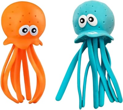 Octopus waterbommen - Waterdieren speelgoed - Baden en zwemmen - Zelfvullend ontwerp - Set van 2 - Oranje blauw