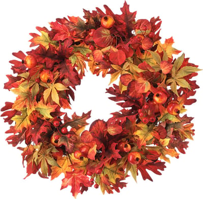 Viv! Home Luxuries Krans - Herfstkrans met granaatappels - oranje bruin - 61 cm