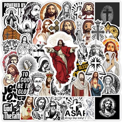 Jezus Bijbel God Christelijke Stickers Geloof Kerk Kunst Doe-het-zelf Cadeau Waterdichte Graffiti Sticker Voor Laptop Telefoon Scrapbook Bagage Fles gray