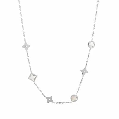 Bijoutheek Collier Loui Witte Schelp Zilver