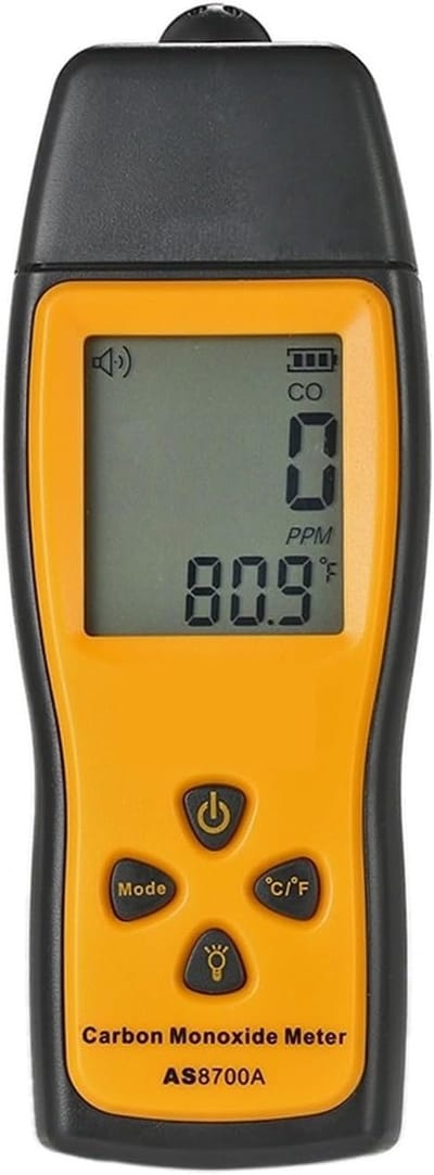 Luchtkwaliteitsmonitor CO - Gasdetector Meting - Veiligheid Thuis - Luids Alarm - 0-1000ppm - Oranje Zwart