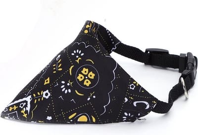Nobleza Hondenhalsband met Bandana - Verstelbaar 25-40 cm - Halsband Hond en Kat - Hondensjaal - Kattensjaal - Zwart