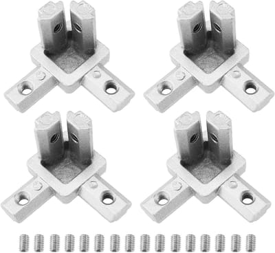 Hoekbeugel Kit - Aluminium Connector - Profielen Verbinden - 3-Weg T Slot - 2020 Serie - Zilver