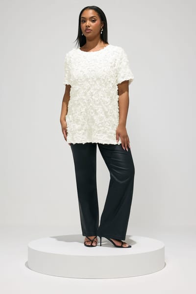 Yours London Witte Getextureerde Blouse Met Abstracte Print Size 42