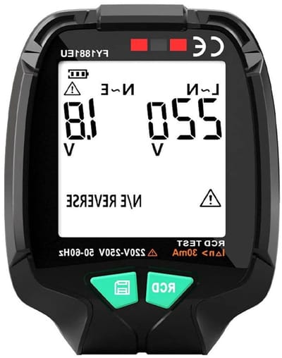 Volledige Scherm Socket Tester voor AC Spanning, RCD Test Plug en Polarity Fase Test, 30V-250V, EU Stekker, Betrouwbare Elektrische Veiligheidstest