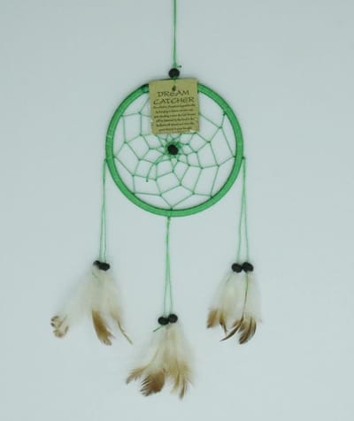 Dromenvanger / Dreamcatcher Ø12cm zonder kleintjes  - groen