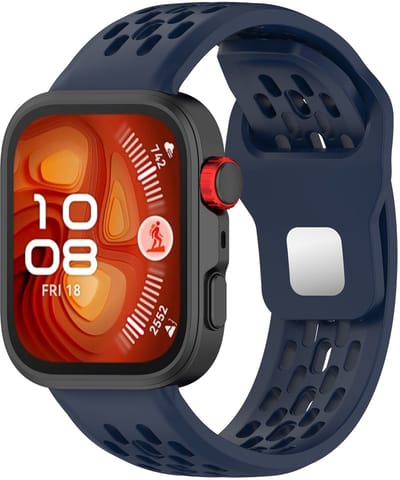 Stravo Sportief Siliconen Bandje Geschikt voor Huawei Watch Fit 5 / Watch Fit 5 Pro / Watch Fit 4 / Watch Fit 4 pro / Watch Fit 3 – Ademend & Comfortabel Horlogeband – Blauw