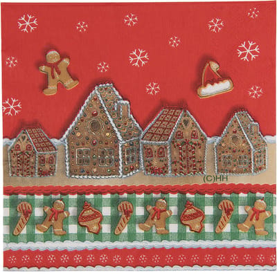 Clayre & Eef Servetten Papier Set van 20 33x33 cm Rood Papier