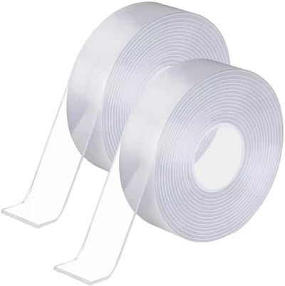 Dailygoods- Dubbelzijdig Plakband 10 m - Extra Sterk - Transparant - Afneembaar Zonder Resten - Voor Tapijt/Sierlijsten - Zelfklevend - Tape
