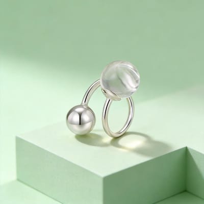 Statement Koperkleurige Bal Open Ring Voor Vrouwen, Verstelbare Geometrische Vingerringen Minimalistische Moderne Sieraden Cadeau