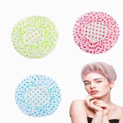 Dailygoods- Douchemuts 3 Stuks - Herbruikbaar Waterdicht Haarkapje - Elastische Douchekap - Douchemutsen - Voor Douche/Spa - Hoogwaardig Kunststof - Badmuts