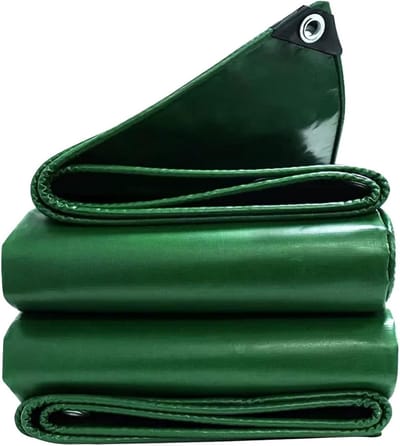 Waterdicht Dekzeil - Zwaar Belastbaar Zeil - Buitenbescherming - Versterkt PVC Canvas - 4 x 5 meter - Groen