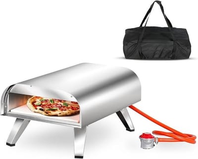 RVV® Pizza oven Buiten - Pizza oven Buiten - Pizza oven Buiten Gas - Pizza Gourmet - 460 ° C - Zilver - 59 cm x 36 cm x 27 cm