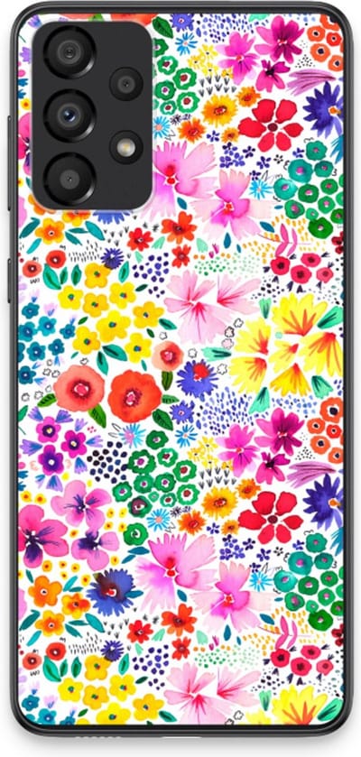 Case Company® - Hoesje geschikt voor Samsung Galaxy A33 5G hoesje - Little Flowers - Soft Cover Telefoonhoesje - Bescherming aan alle Kanten en Schermrand