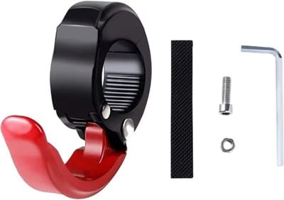 Fietsstuurhaak ponsvrij – multifunctionele fiets ophanghaak en fietshaak voor helm, boodschappentas en accessoires - universele scooter- en mountainbike haak - Rood