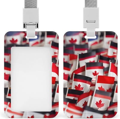Badgehouder met Lanyard - Naamkaart Clip - Werk Identificatie - Duurzaam Plastic - 69 x 109 cm - Canadese Vlag