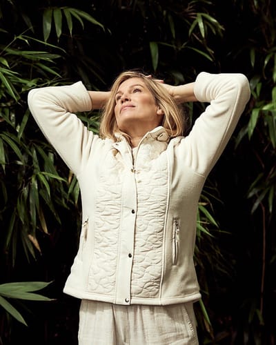 Fleece jasje Bloomings - SLT221-8966 Maat M ECRU