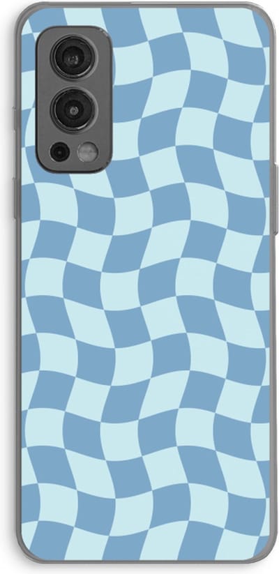 Case Company® - Hoesje geschikt voor OnePlus Nord 2 5G hoesje - Grid Blauw - Soft Cover Telefoonhoesje - Bescherming aan alle Kanten en Schermrand