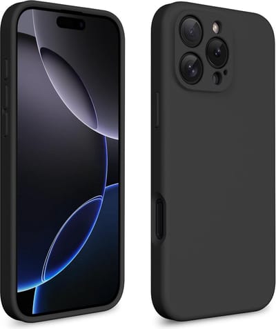 Hoesje geschikt voor iPhone 16 Pro Max hoesje Siliconen cover Zwart backcover