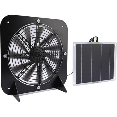 10W Zonnepaneel 13 Inch Afzuigventilator Zonneventilatieventilator voor Badkamer Magazijn Ruimte gray