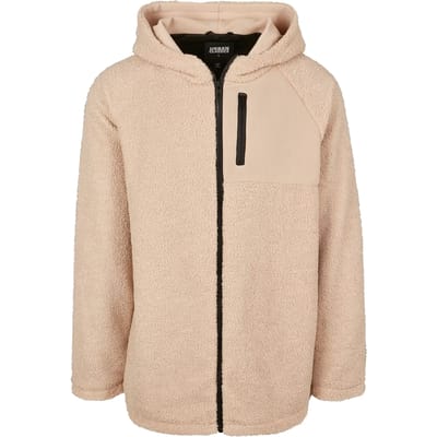 Urban Classics - Hooded Sherpa Jacket - L - Creme