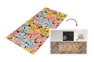 Keukenloper - Loper keuken - Monstera - Hawaii - Design - Pastel - 120x50 cm - Keukenloper vinyl