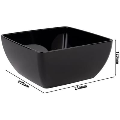 GGM Gastro (6 Stück) Schale - FRIENDLY - PET - 3,8 Liter - eckig - Schwarz
