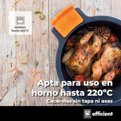 BRA Efficient - hoge kookpan met glazen deksel en siliconen handgrepen, gegoten aluminium met antiaanbaklaag Teflon Platinum Plus 20 cm zwart