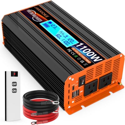 1100W Zuivere Sinus Omvormer 12V naar 110V/120V - Voor Zonnepanelen, Camper & Buitenactiviteiten