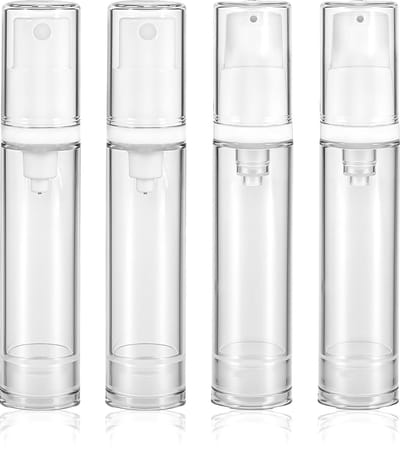 Lege crèmedispenser, pompfles, navulbaar, vacuüm cosmeticacontainer, 10 ml, vacuüm reisflessen om te vullen, dispenserfles voor reizen, lotions, shampoo