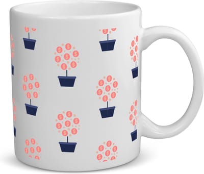 Akyol - geld planten koffiemok - theemok - Geld - iemand die van geld houdt - cadeau voor iemand die houdt van geld - verjaardagscadeau - gift - geschenk - 350 ML inhoud