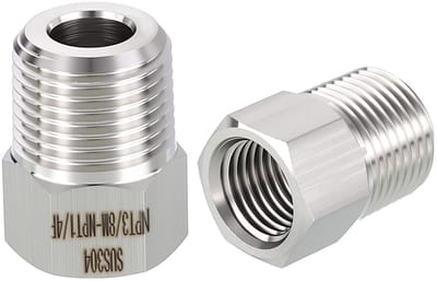 Dailygoods - 2 Stuks 304 RVS Mannelijk naar Vrouwelijk Adapters